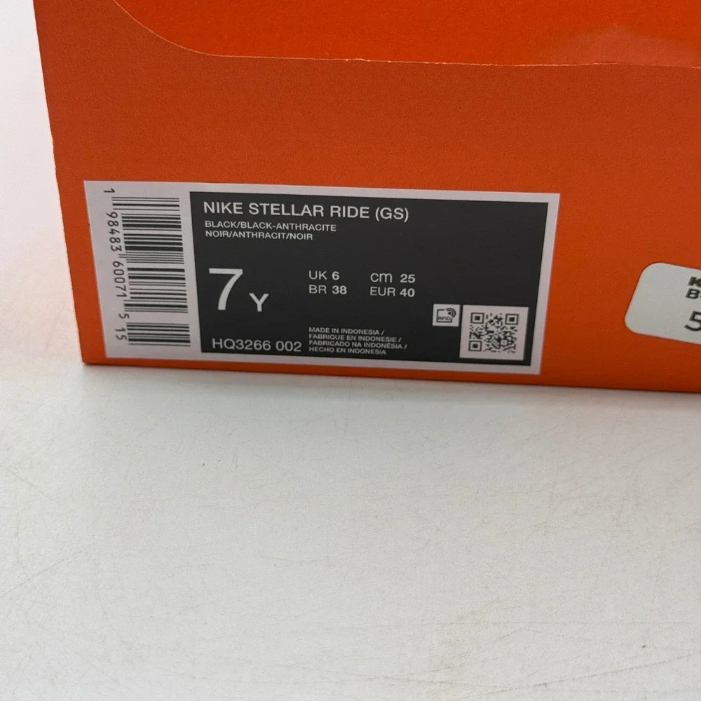 Nike Stellar Ride Shoes Youth Size 7Y Black Anthracite Running HQ3266-002